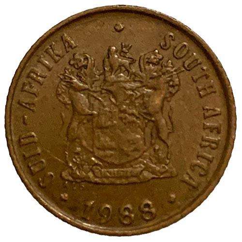 1988 South Africa coat of arms 1c bronze