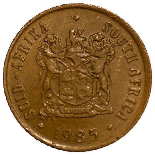 1985 South Africa coat of arms 1c bronze