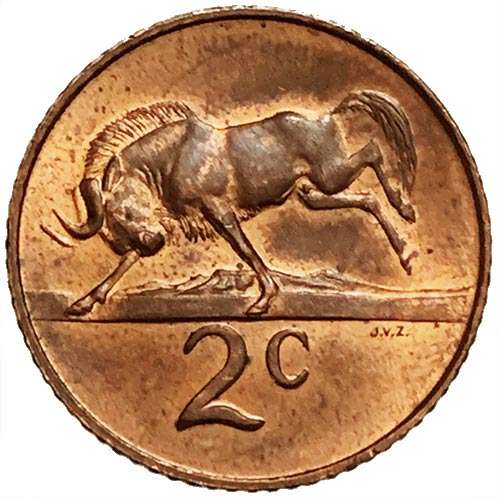 1965 South Africa English 2c bronze AU
