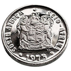 1975 South Africa 10c proof nickel