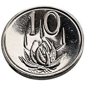 1975 South Africa 10c proof nickel