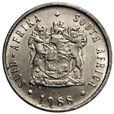 1988 South Africa 5c nickel Very Fine