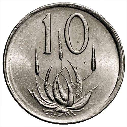 1988 South Africa 10c nickel Fine