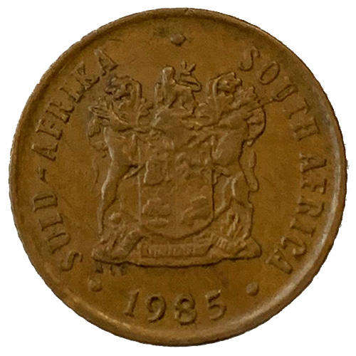1985 South Africa coat of arms 1c bronze