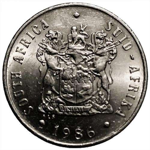 1986 South Africa 10c pure nickel Fine