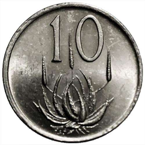 1986 South Africa 10c pure nickel Fine