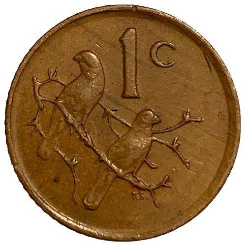 1984 South Africa coat of arms 1c bronze