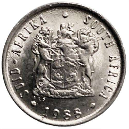 1988 South Africa 5c nickel Very Fine