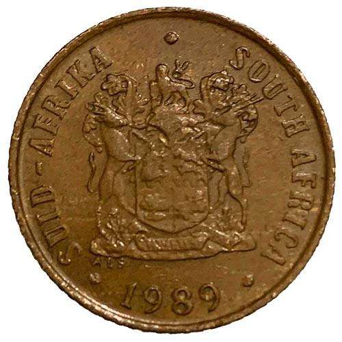 1989 South Africa coat of arms 1c bronze