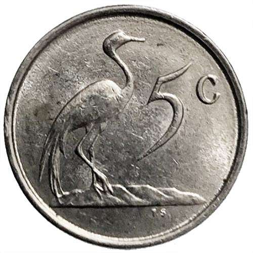 1988 South Africa 5c nickel Very Fine