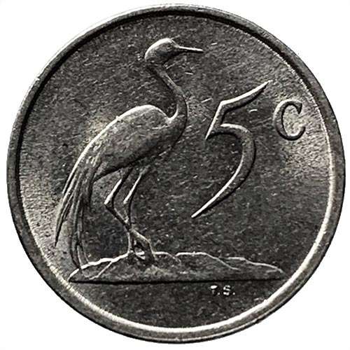 1988 South Africa 5c nickel Very Fine