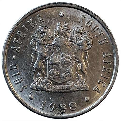 1988 South Africa 5c pure nickel Very Fine