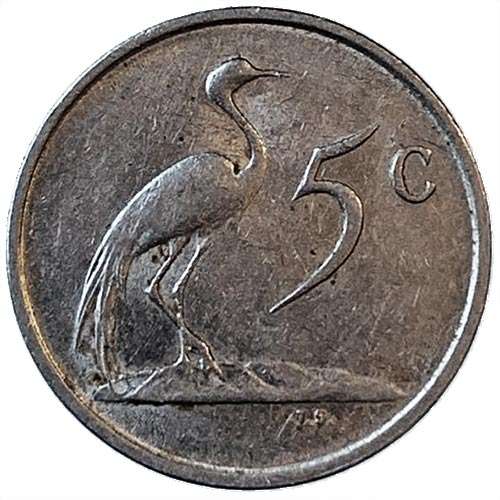 1988 South Africa 5c pure nickel Fine