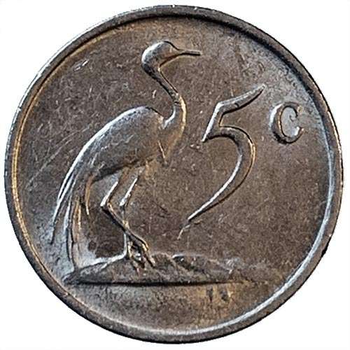 1985 South Africa 5c nickel Very Fine