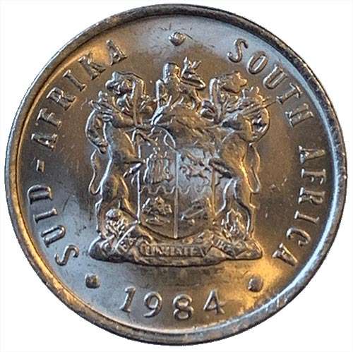 1984 South Africa 5c About Uncirculated nickel