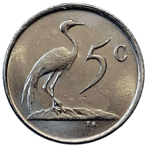 1985 South Africa 5c nickel Very Fine