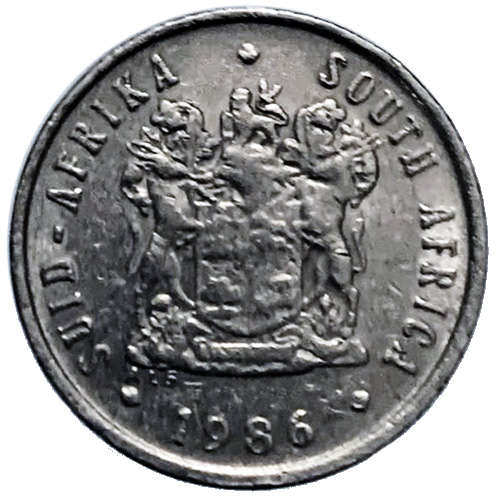 1986 South Africa 5c pure nickel Fine