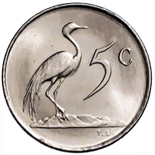 1983 South Africa 5c pure nickel Fine