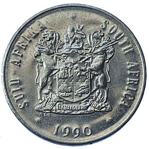 1990 South Africa 20c AU pure nickel