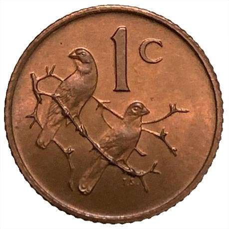 1972 South Africa 1c uncirculated bronze