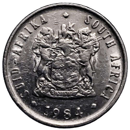 1984 South Africa 5c pure nickel Fine