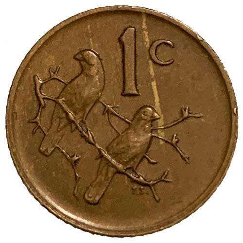 1980 South Africa coat of arms 1c bronze