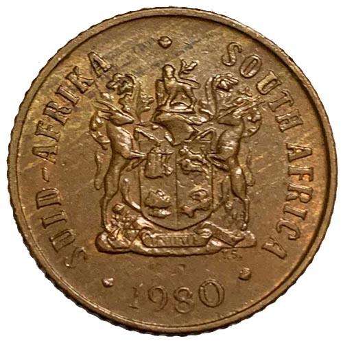 1980 South Africa coat of arms 1c bronze
