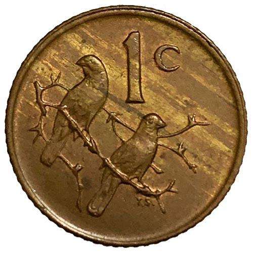 1980 South Africa coat of arms 1c bronze