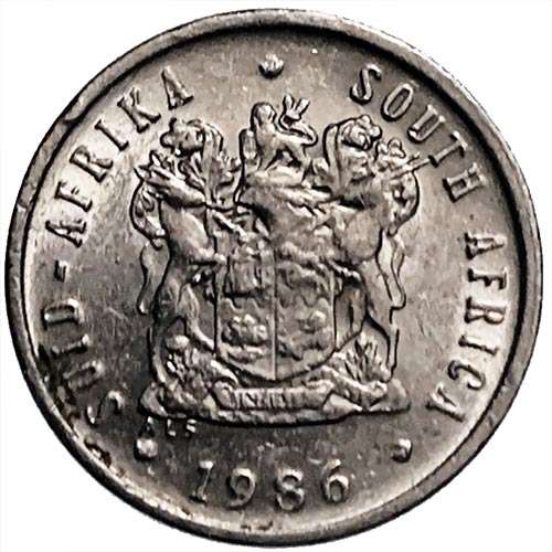 1986 South Africa 5c nickel Very Fine