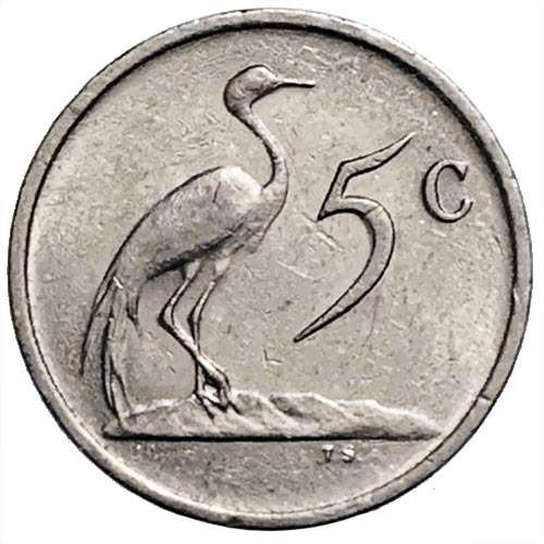 1986 South Africa 5c nickel Very Fine