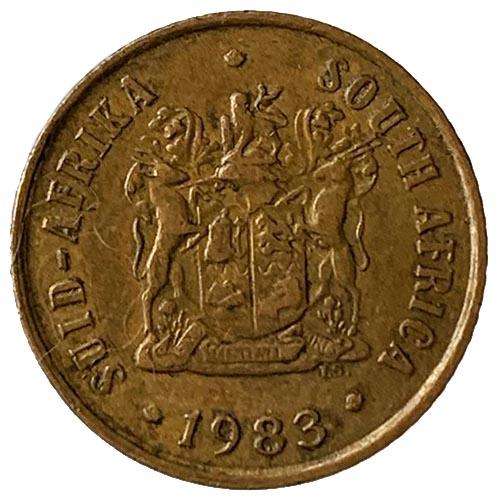 1983 South Africa coat of arms 1c bronze