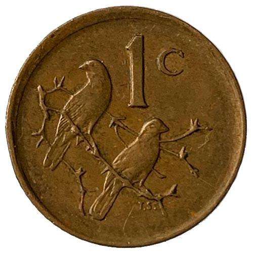 1983 South Africa coat of arms 1c bronze