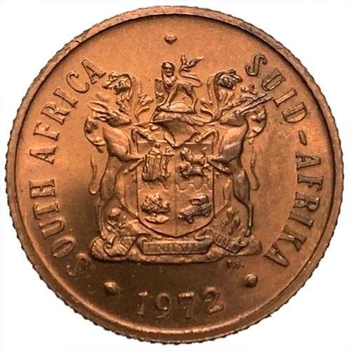 1972 South Africa 2c uncirculated bronze