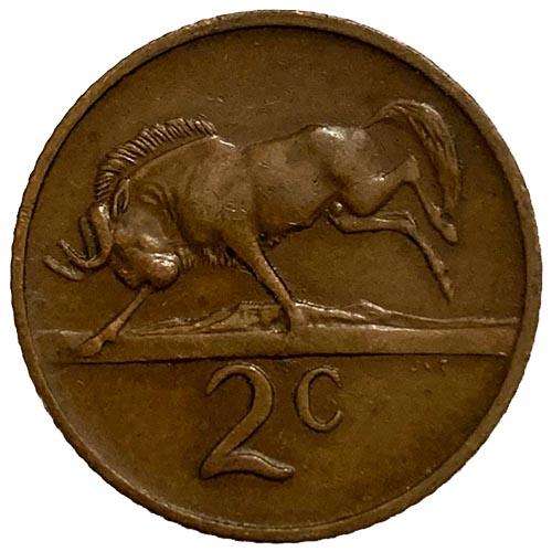 1980 South Africa coat of arms 2c bronze