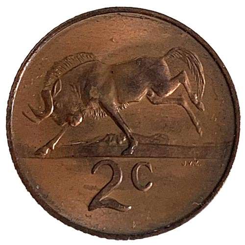 1967 South Africa English 2c uncirculated bronze