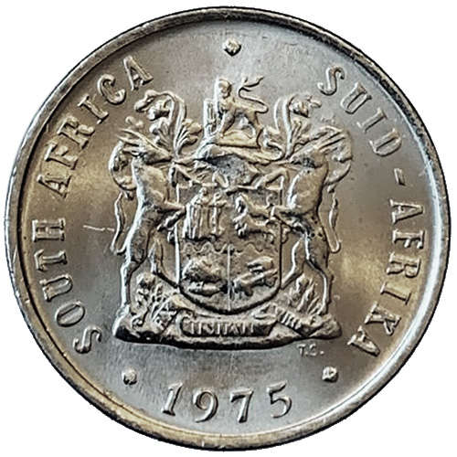 1975 South Africa 10c uncirculated nickel