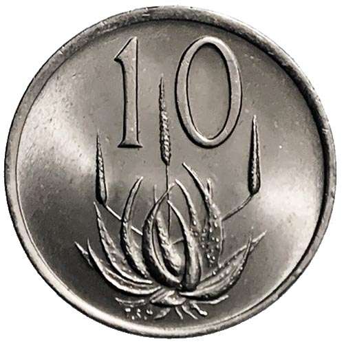 1989 South Africa 10c pure nickel Very Fine