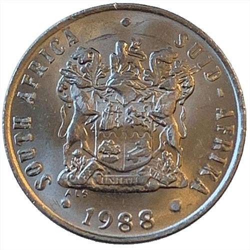 1988 South Africa 10c nickel Extra Fine