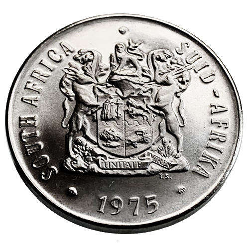 1975 South Africa coat of arms 50c PROOF nickel
