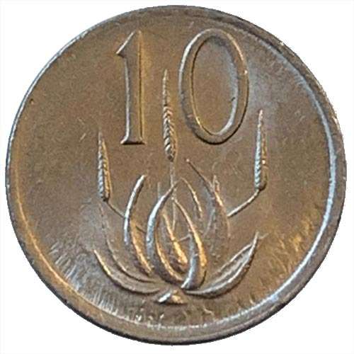 1989 South Africa 10c nickel Fine