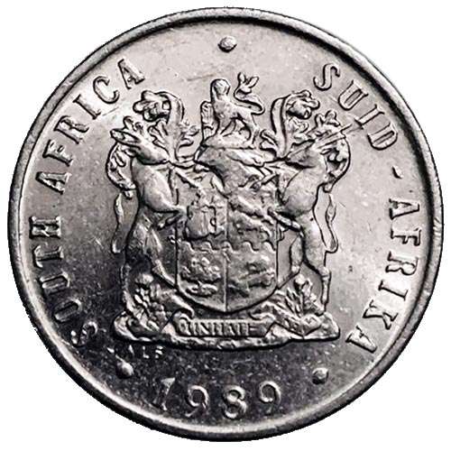 1989 South Africa 10c pure nickel Very Fine