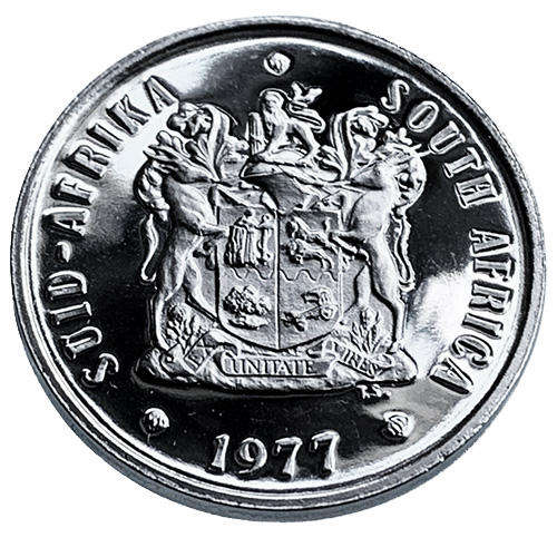 1977 South Africa 20c proof nickel
