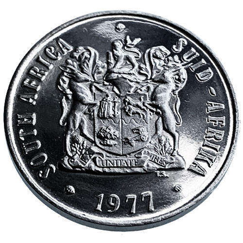 1977 South Africa coat of arms 50c PROOF nickel