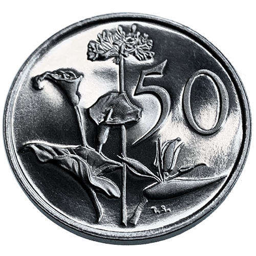 1977 South Africa coat of arms 50c PROOF nickel