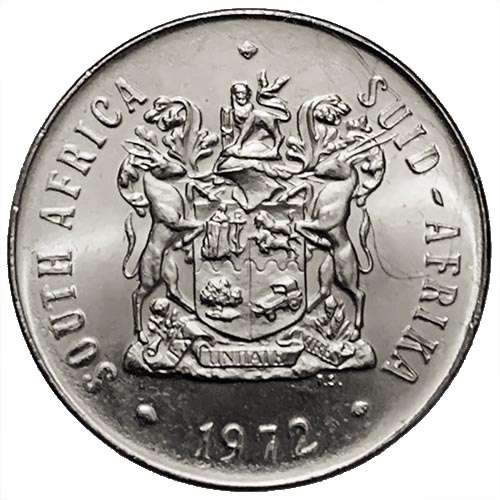 1972 South Africa 50c UNCIRCULATED nickel