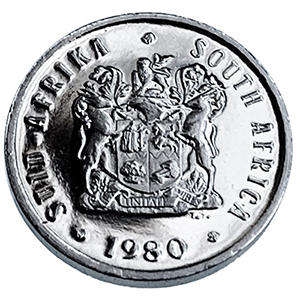 1980 South Africa 5c PROOF nickel