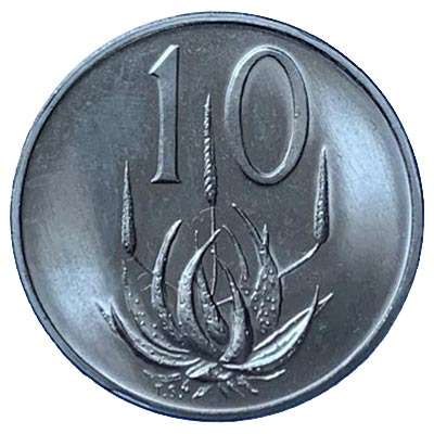 1972 South Africa 10c uncirculated nickel