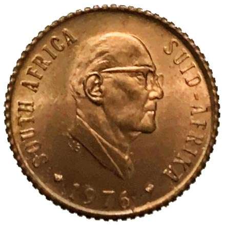1976 South Africa Jacobus Johannes Fouche UNCIRCULATED half cent 1/2c