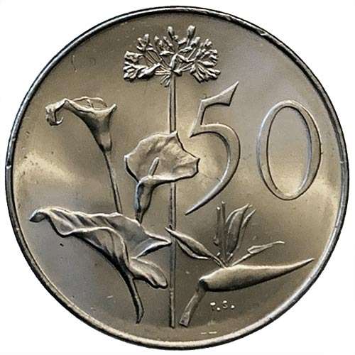1968 South Africa English UNCIRCULATED 50c