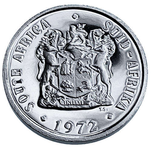 1972 South Africa 10c proof nickel